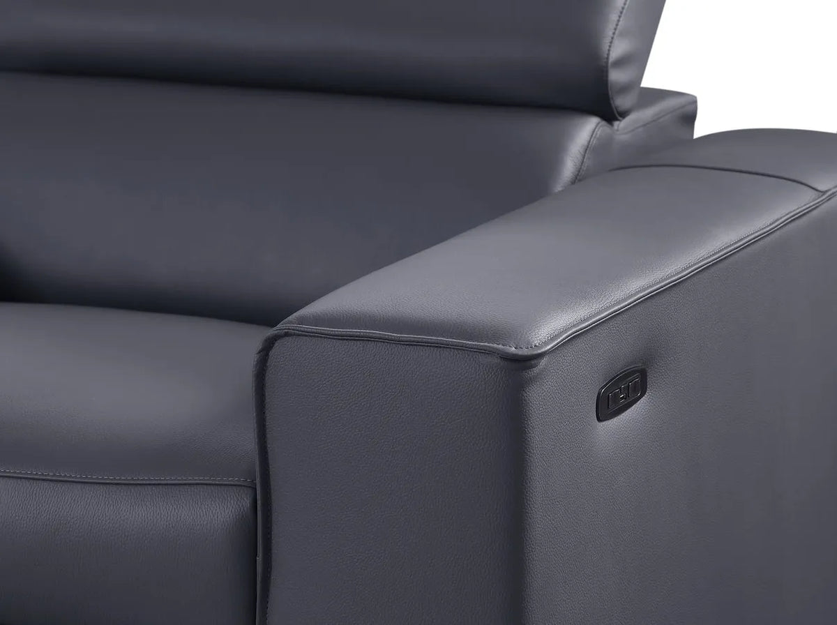 Picasso Dark Grey 7-Piece 3 Power Reclining Sectional by New Era Innovations at Eve Furniture