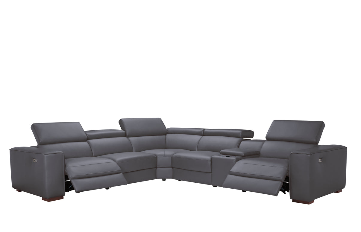 Picasso II Dark Grey 6-Piece 2 Power Reclining Sectional by New Era Innovations at Eve Furniture