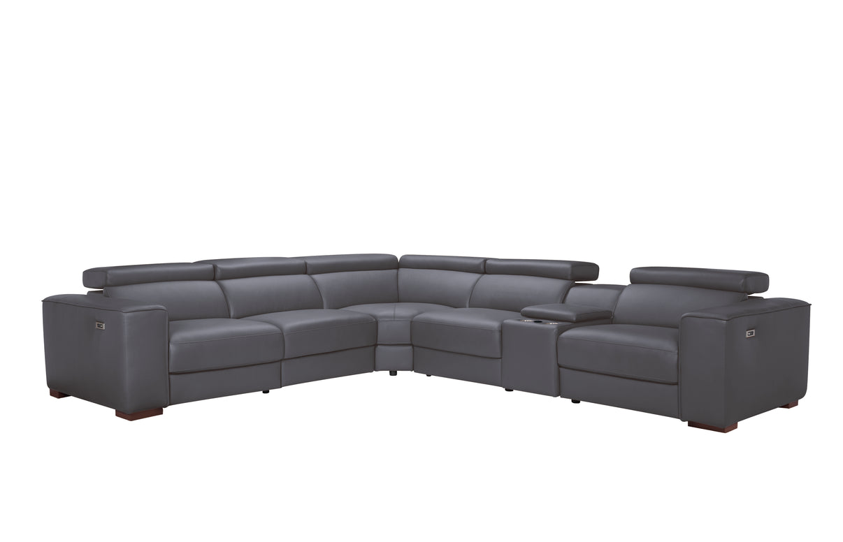 Picasso II Dark Grey 6-Piece 2 Power Reclining Sectional by New Era Innovations at Eve Furniture