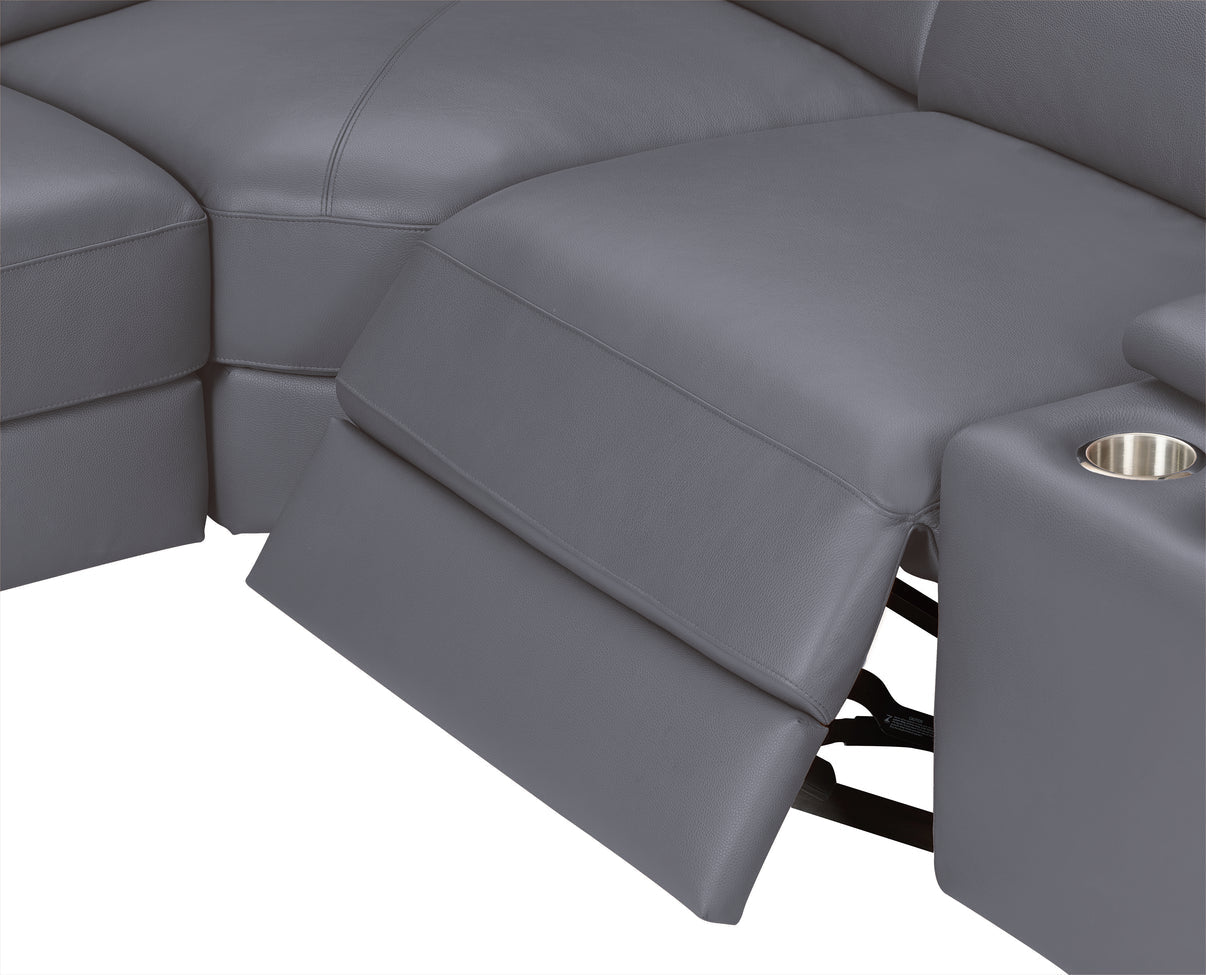 Picasso II Dark Grey 7-Piece 3 Power Reclining Sectional by New Era Innovations at Eve Furniture