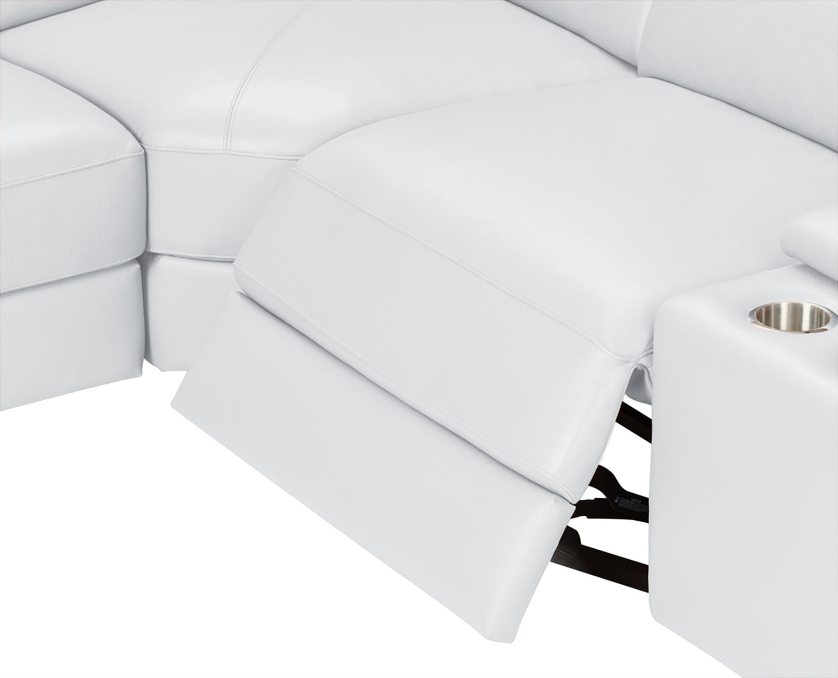 Picasso II White 6-Piece 2 Power Reclining Sectional by New Era Innovations at Eve Furniture