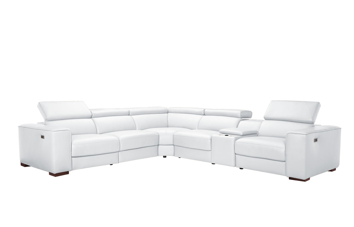 Picasso II White 6-Piece 2 Power Reclining Sectional by New Era Innovations at Eve Furniture