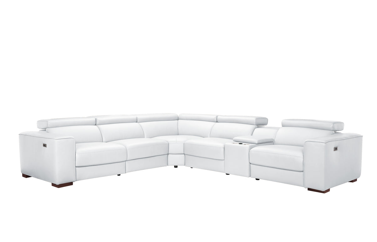 Picasso II White 7-Piece 3 Power Reclining Sectional by New Era Innovations at Eve Furniture