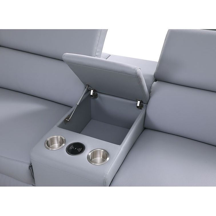 Picasso Light Blue 7-Piece 3-Power Reclining Sectional by New Era Innovations at Eve Furniture