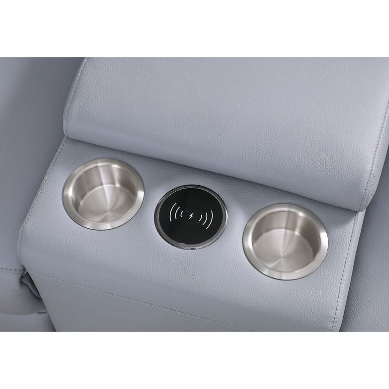 Picasso Light Blue 7-Piece 3-Power Reclining Sectional by New Era Innovations at Eve Furniture