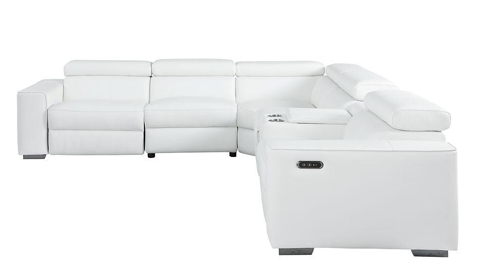 Picasso White 6 Piece 2 Power Sectional Sectional by New Era Innovations at Eve Furniture