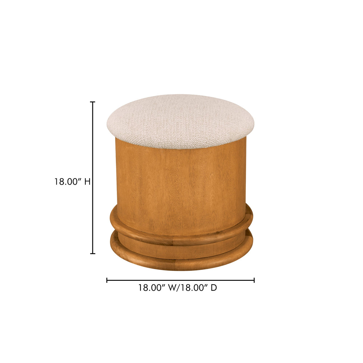 Piccolo Flecked Oatmeal/Brown Storage Stool by MOES at Eve Furniture