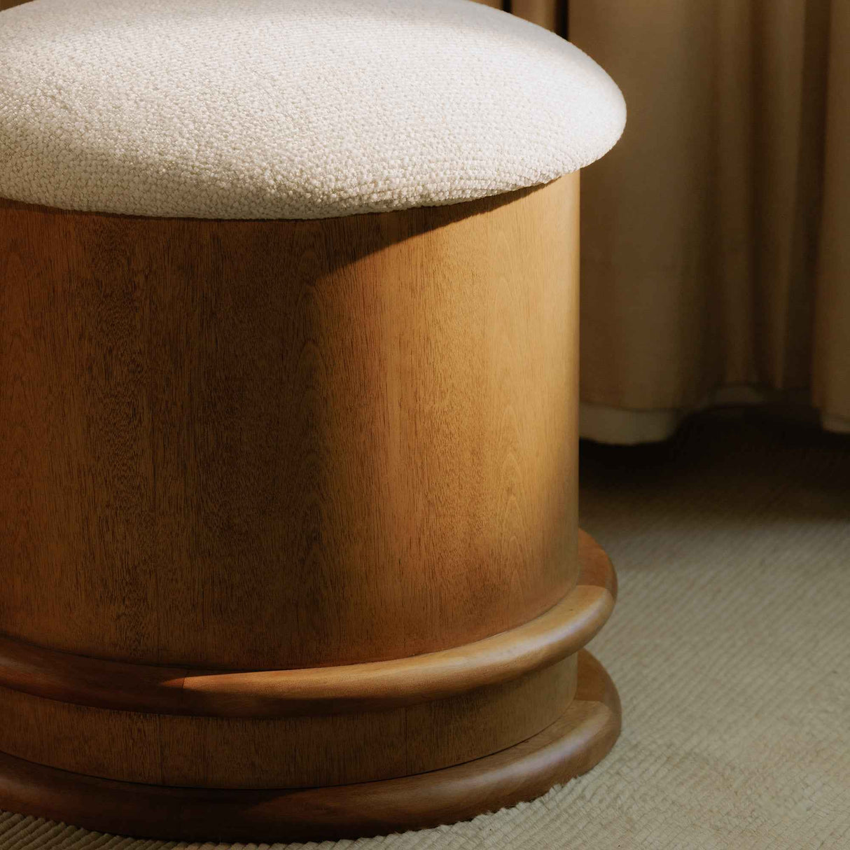 Piccolo Flecked Oatmeal/Brown Storage Stool