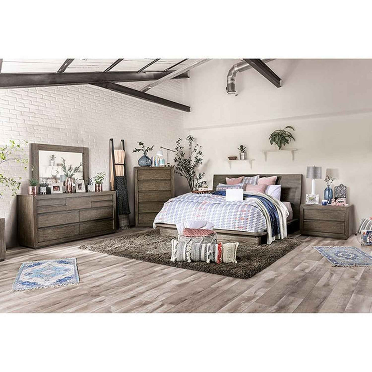 Pickstown Light Walnut Queen Bed by Furniture of America at Eve Furniture