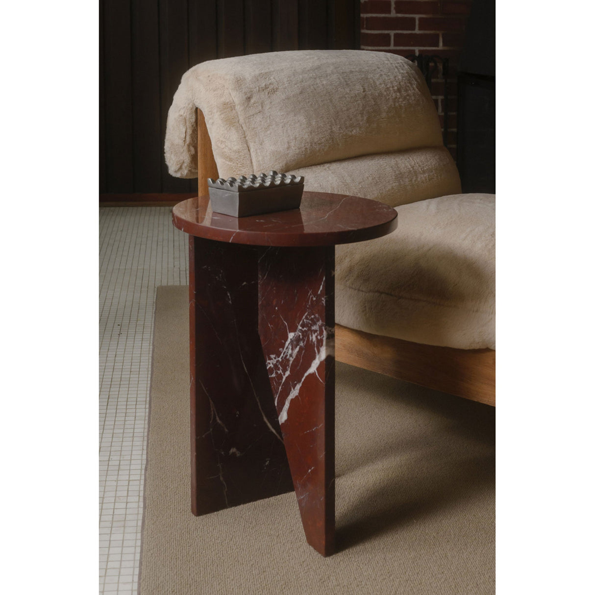 Pierce Beige/Brown Faux Fur Accent Chair by Moe's Home at Eve Furniture