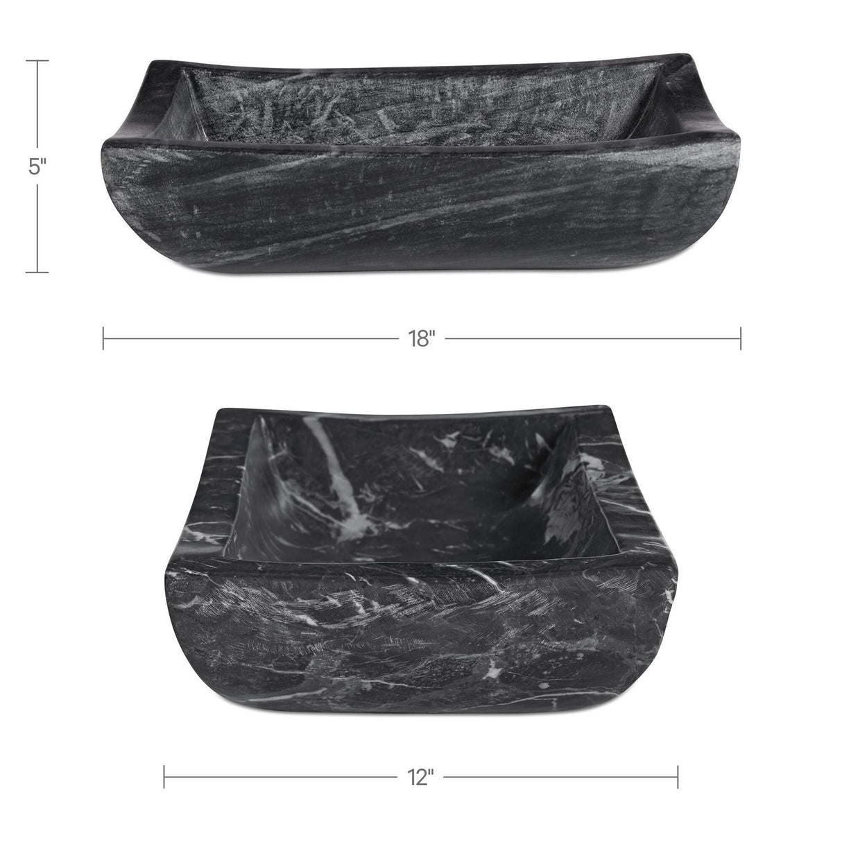 Piero Black Basin Marble Bowl by MOES at Eve Furniture