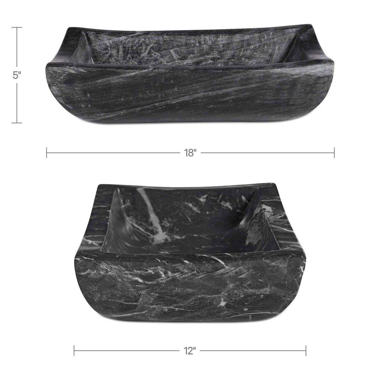 Piero Black Basin Marble Bowl by Moe's Home at Eve Furniture