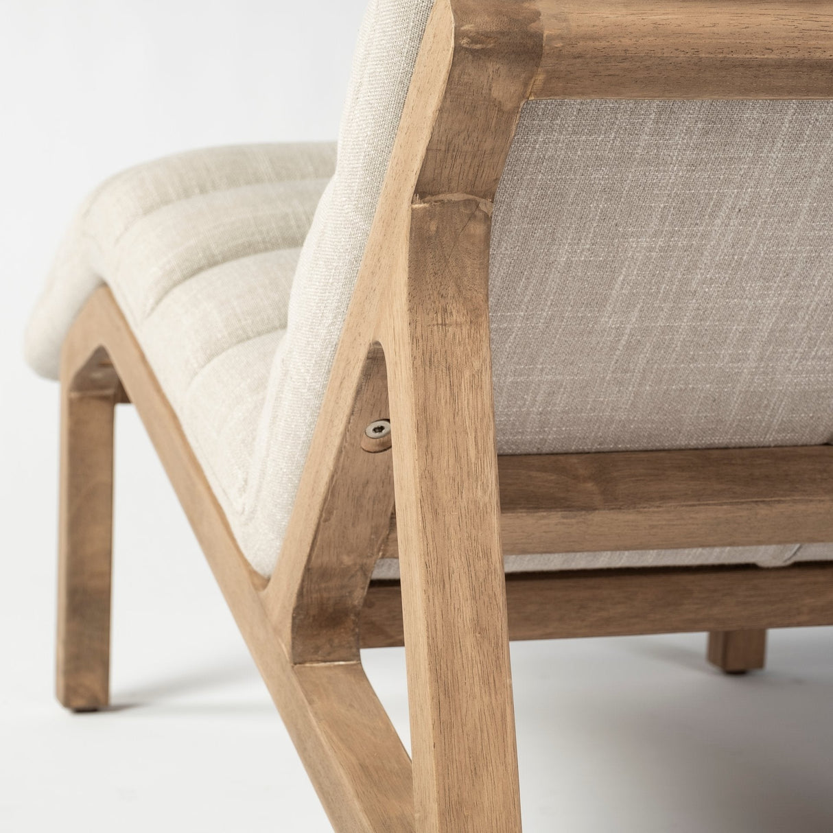 Pierre Beige Fabric Upholstered Armless Chaise Lounge Chair by Mercana at Eve Furniture