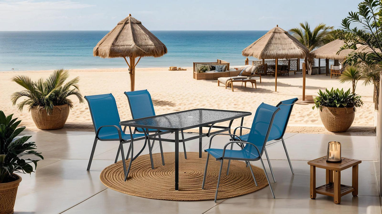 Pierro Blue 5 Pc. Outdoor Dining Set by Furniture of America at Eve Furniture