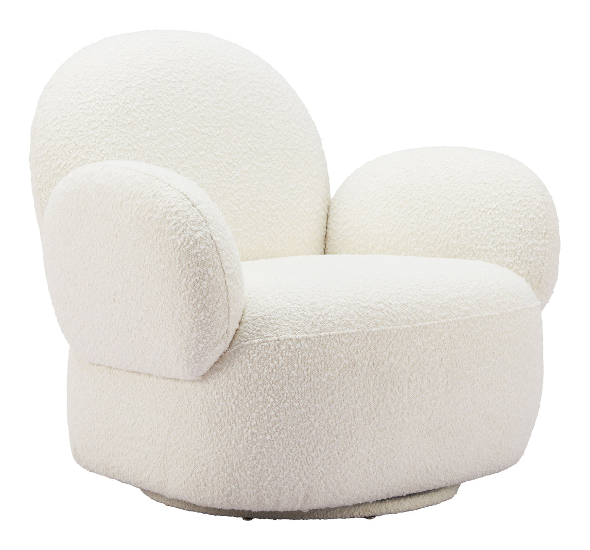 Pilka White Swivel Chair by Zuomod at Eve Furniture