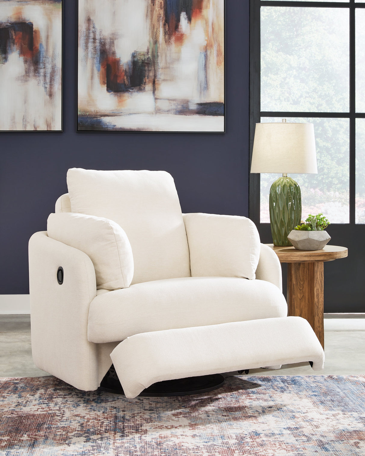 Pillar Peak Oyster Swivel Glider Recliner by Ashley at Eve Furniture