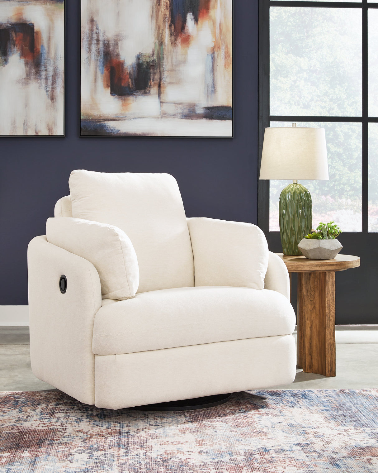 Pillar Peak Oyster Swivel Glider Recliner by Ashley at Eve Furniture