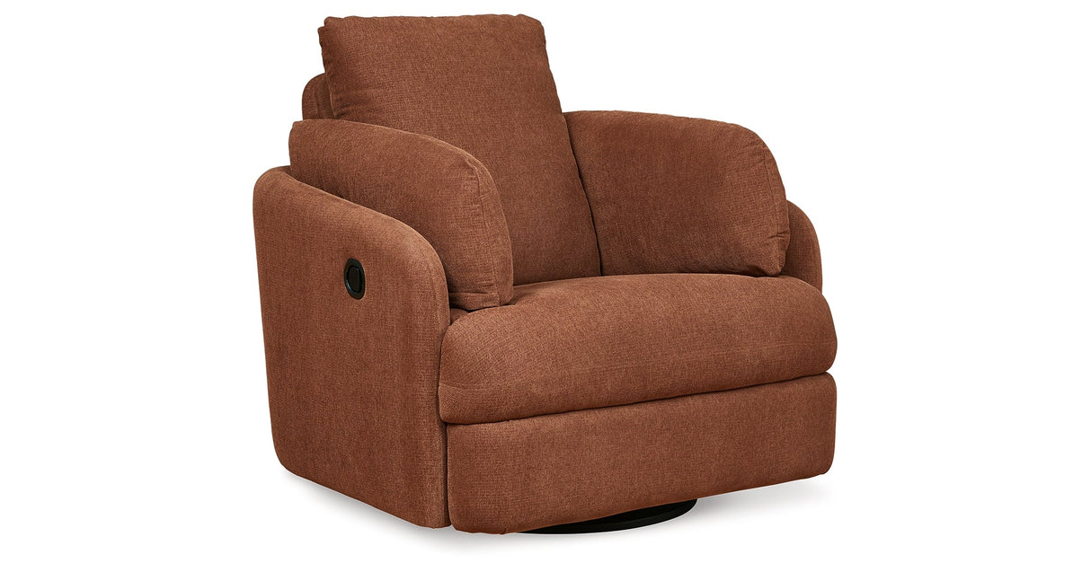Pillar Peak Spice Swivel Glider Recliner by Ashley at Eve Furniture