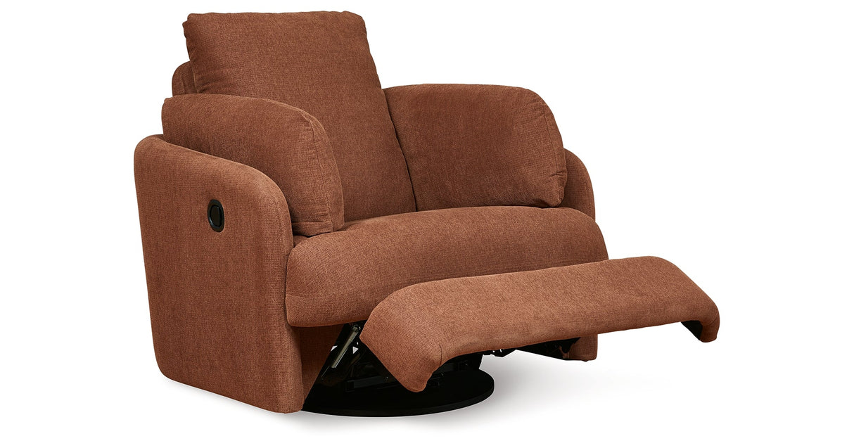 Pillar Peak Spice Swivel Glider Recliner by Ashley at Eve Furniture