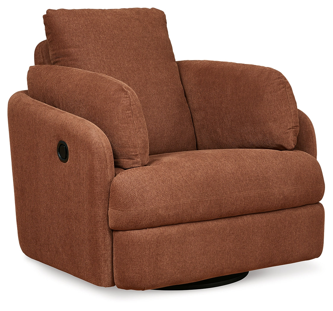 Pillar Peak Spice Swivel Glider Recliner by Ashley at Eve Furniture