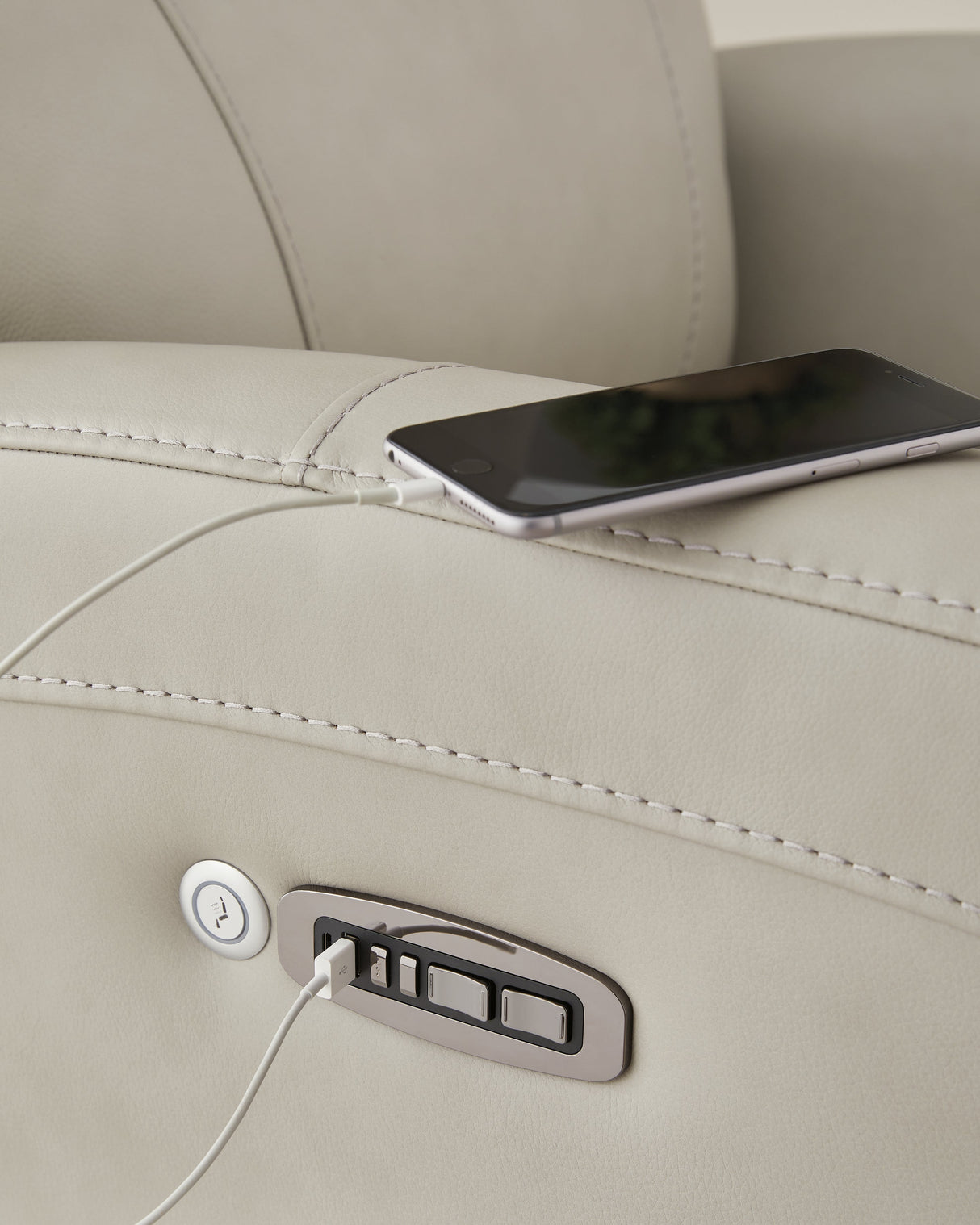 Pincara Bone Power AutoGlide Recliner by Ashley at Eve Furniture