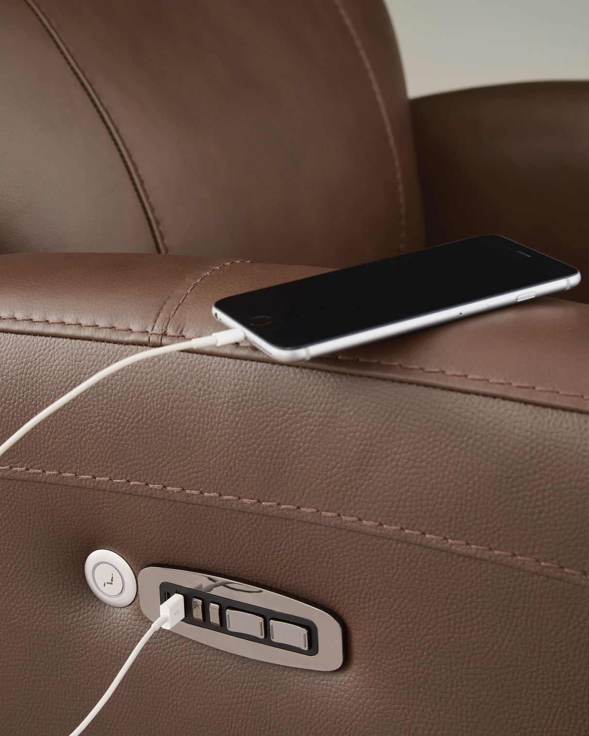 Pincara Umber Power AutoGlide Recliner by Ashley at Eve Furniture