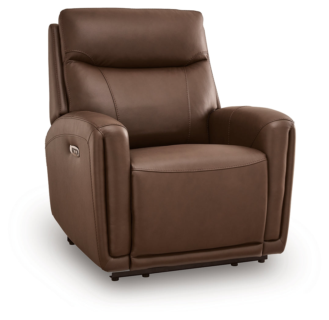 Pincara Umber Power AutoGlide Recliner by Ashley at Eve Furniture