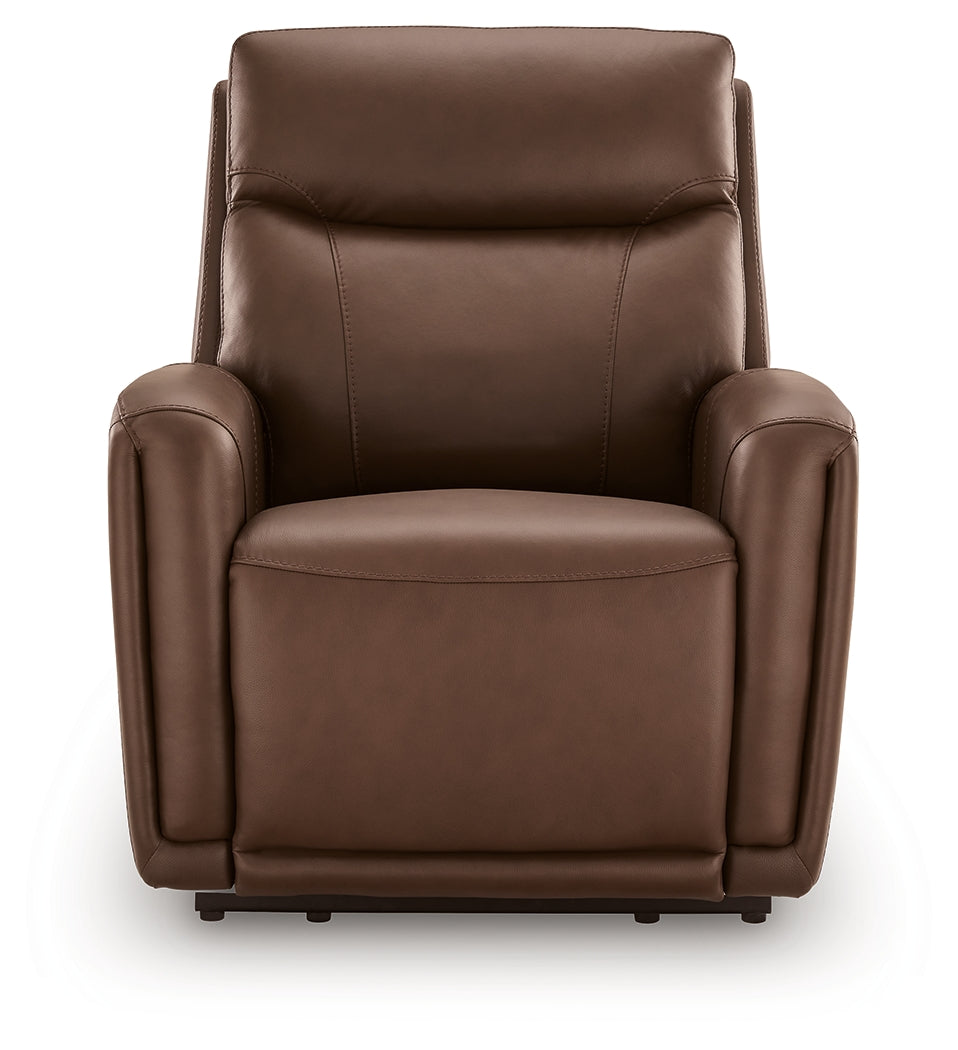 Pincara Umber Power AutoGlide Recliner by Ashley at Eve Furniture