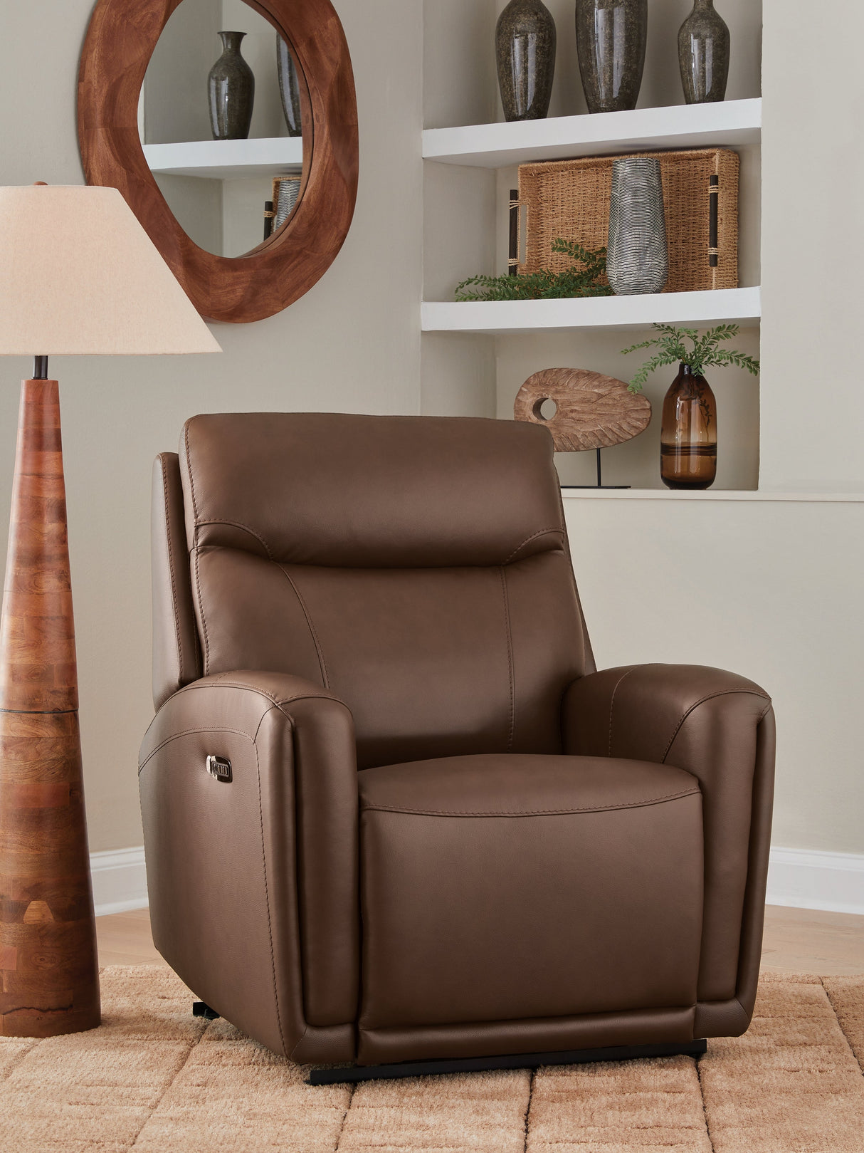 Pincara Umber Power AutoGlide Recliner by Ashley at Eve Furniture