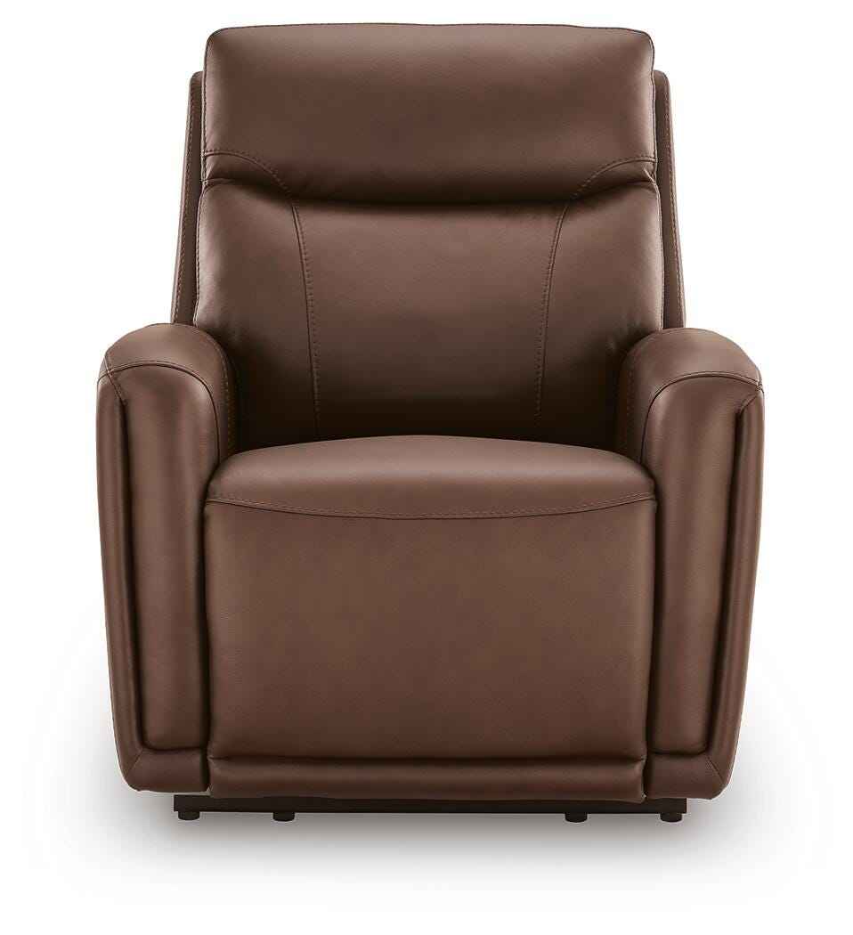 Pincara Umber Power AutoGlide Recliner with Audio System by Ashley at Eve Furniture