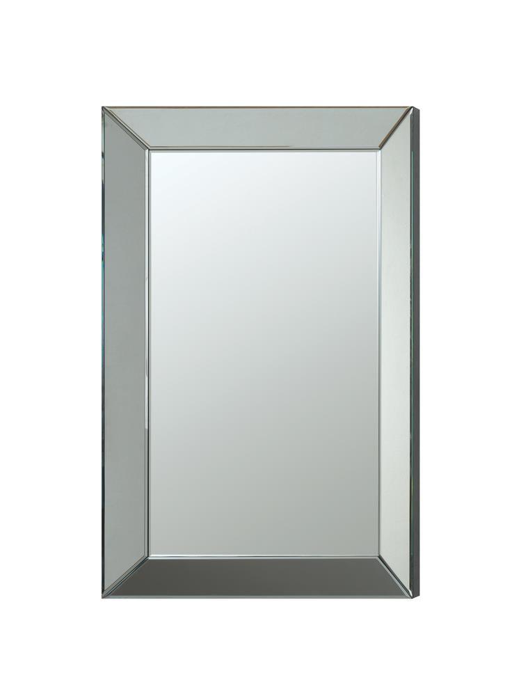 Pinciotti Silver Rectangular Beveled Wall Mirror by Coaster at Eve Furniture