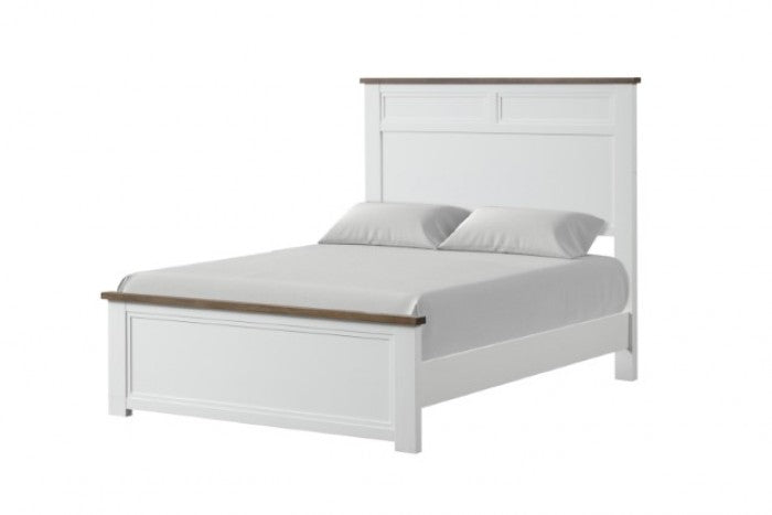 Pinetop White/Dark Brown 5-Piece Twin Bedroom Set by Furniture of America at Eve Furniture