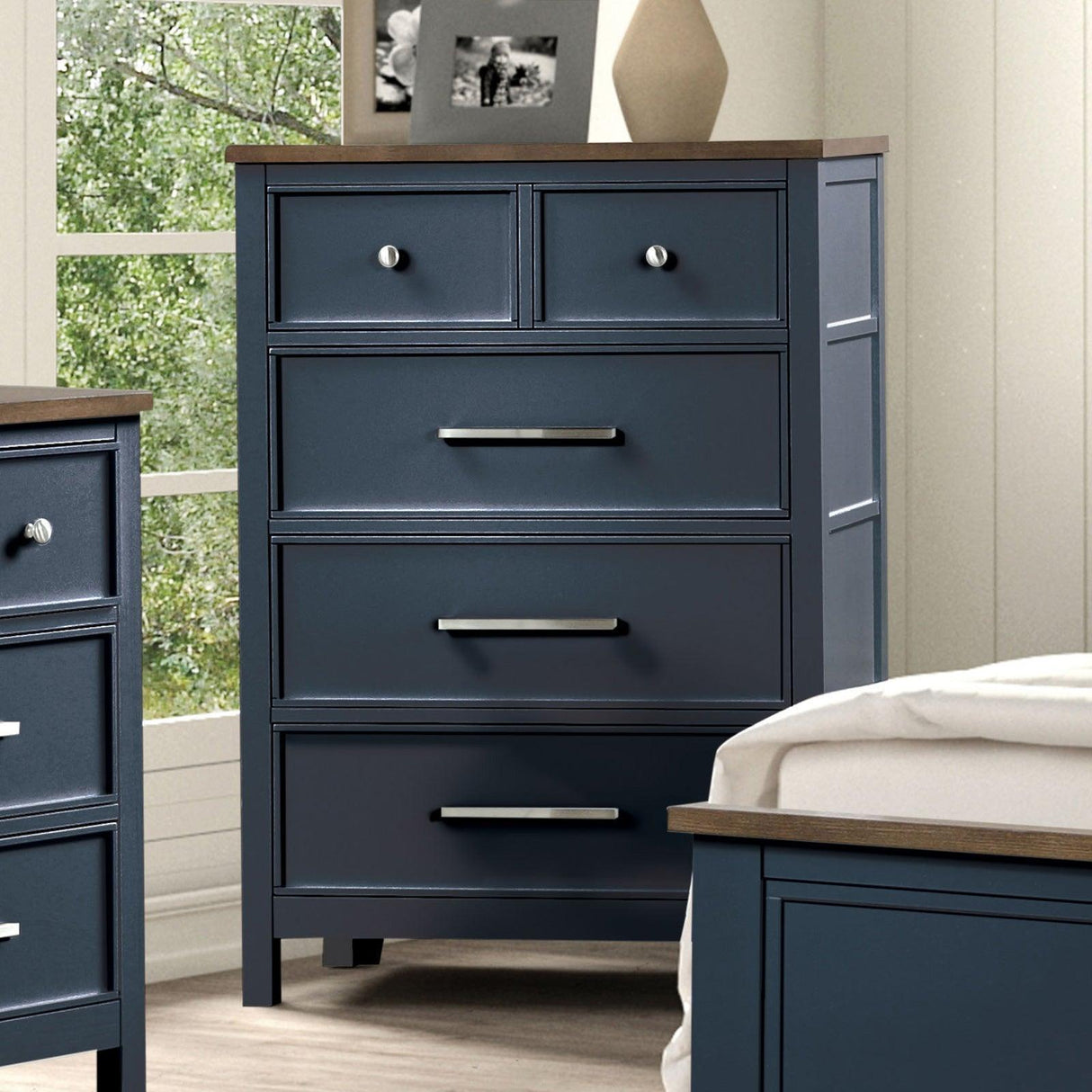 Pinetop Blue/Dark Brown Chest by Furniture of America at Eve Furniture