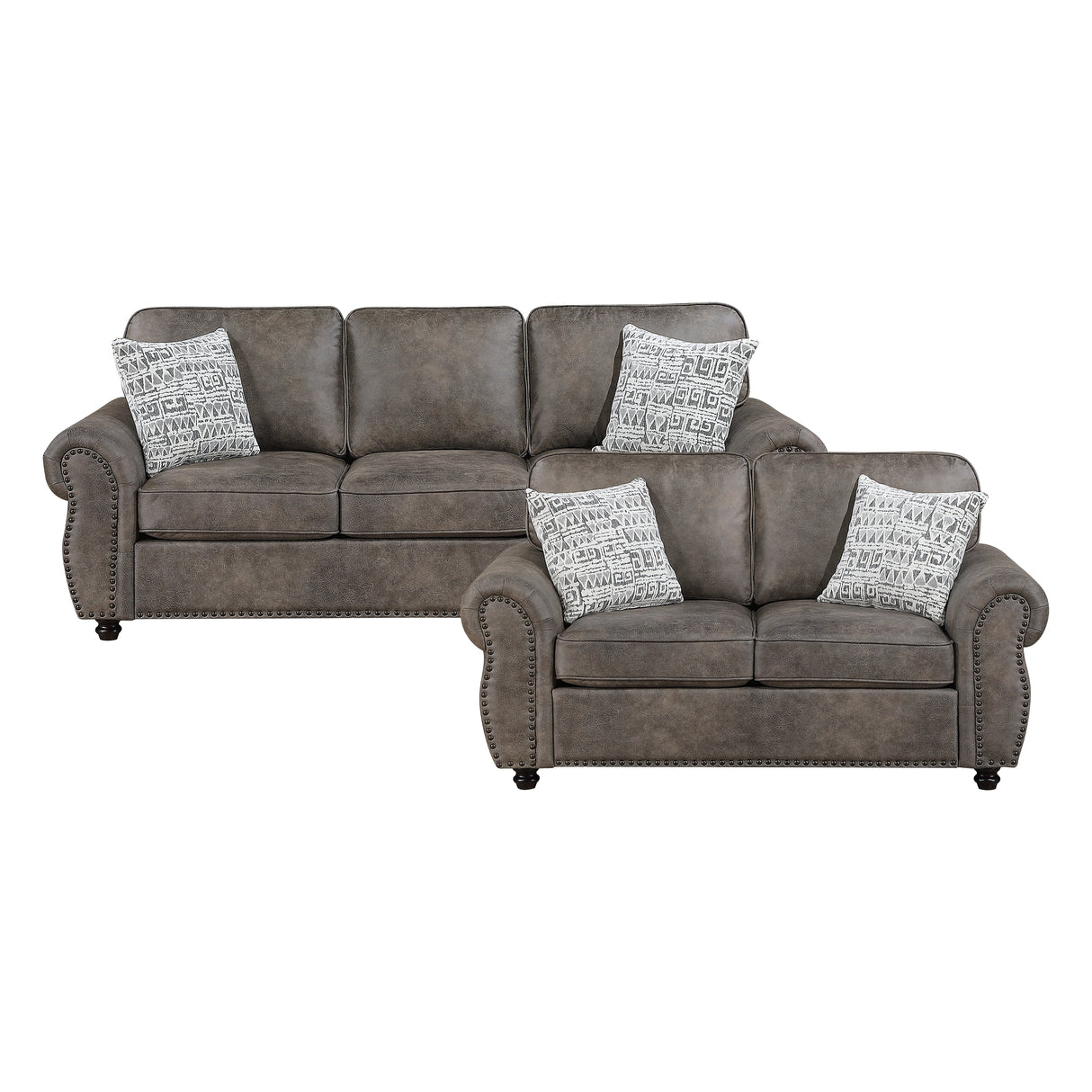 Pinnacle Pewter 2-Piece Living Room Set by Homelegance at Eve Furniture