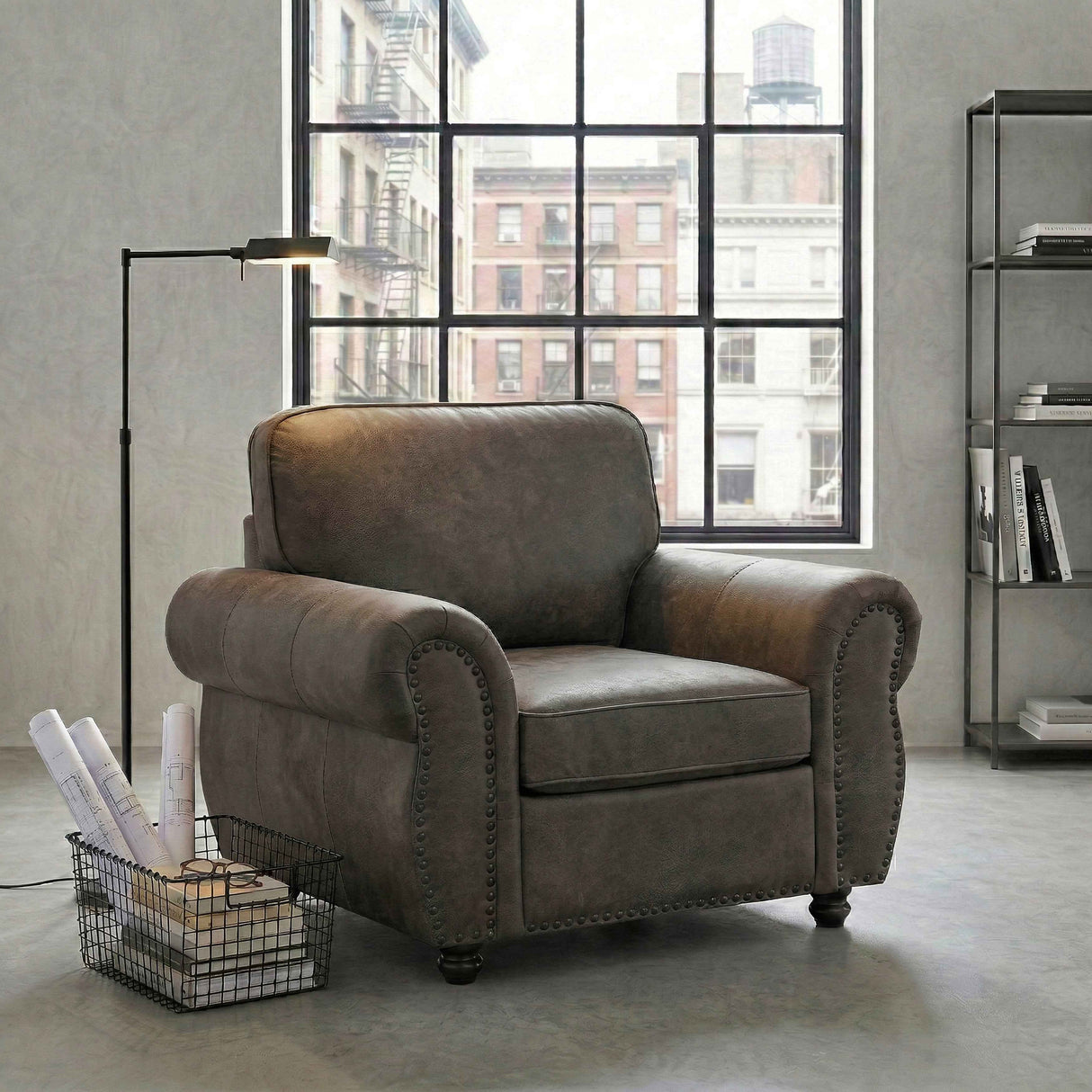 Pinnacle Pewter Chair by Homelegance at Eve Furniture