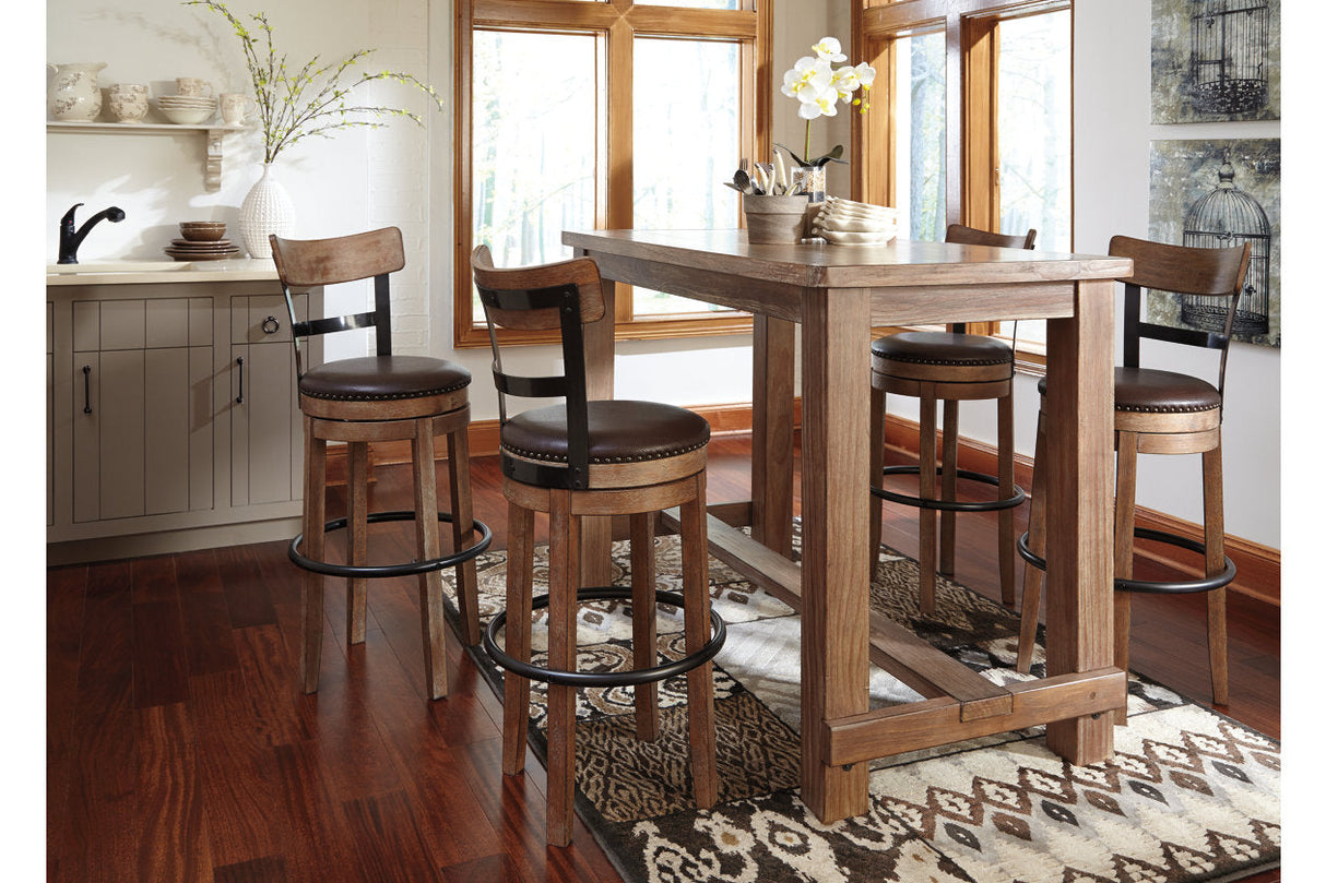 Pinnadel Light Brown Bar Height Barstool by Ashley at Eve Furniture