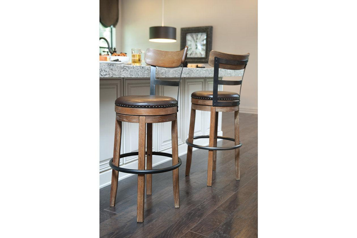 Pinnadel Light Brown Bar Height Barstool by Ashley at Eve Furniture