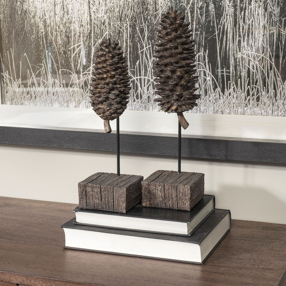 Pinterra (Small) 4L x 4W Brown Resin Pinecone Replica by Mercana at Eve Furniture
