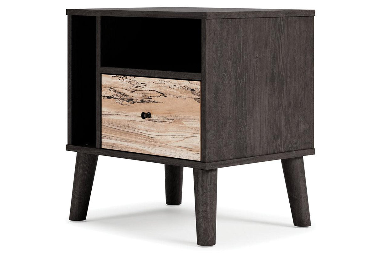 Piperton Two-tone Brown/Black Nightstand by Ashley at Eve Furniture