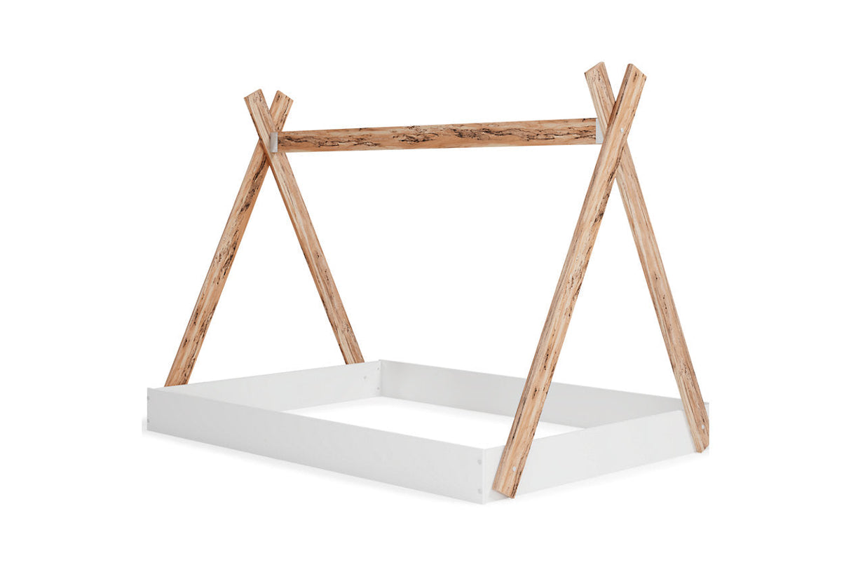 Piperton Two-tone Brown/White Full Tent Bed by Ashley at Eve Furniture