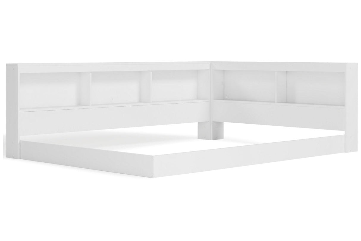 Piperton White Full Bookcase Corner Storage Bed by Ashley at Eve Furniture