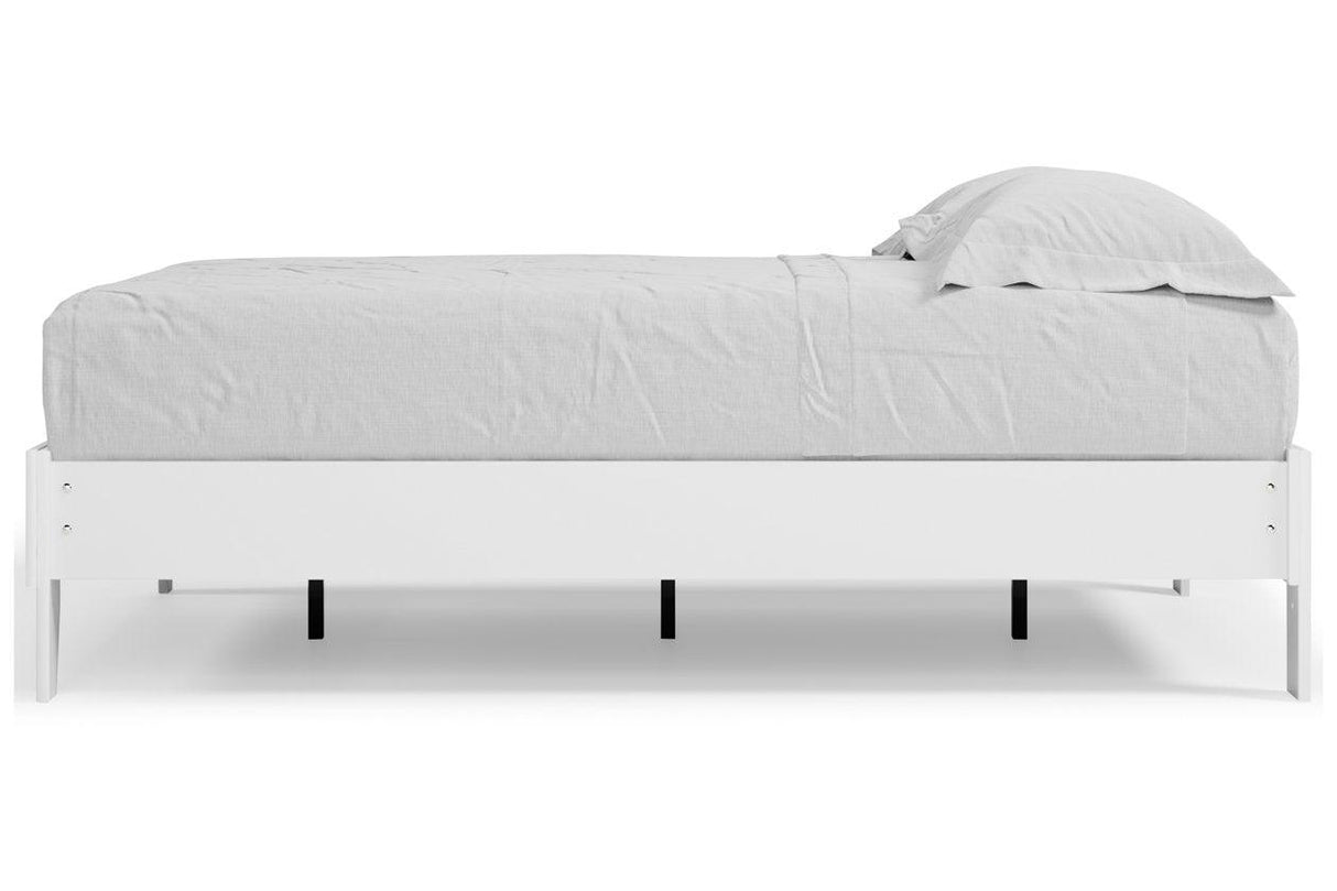 Piperton White Full Platform Bed by Ashley at Eve Furniture