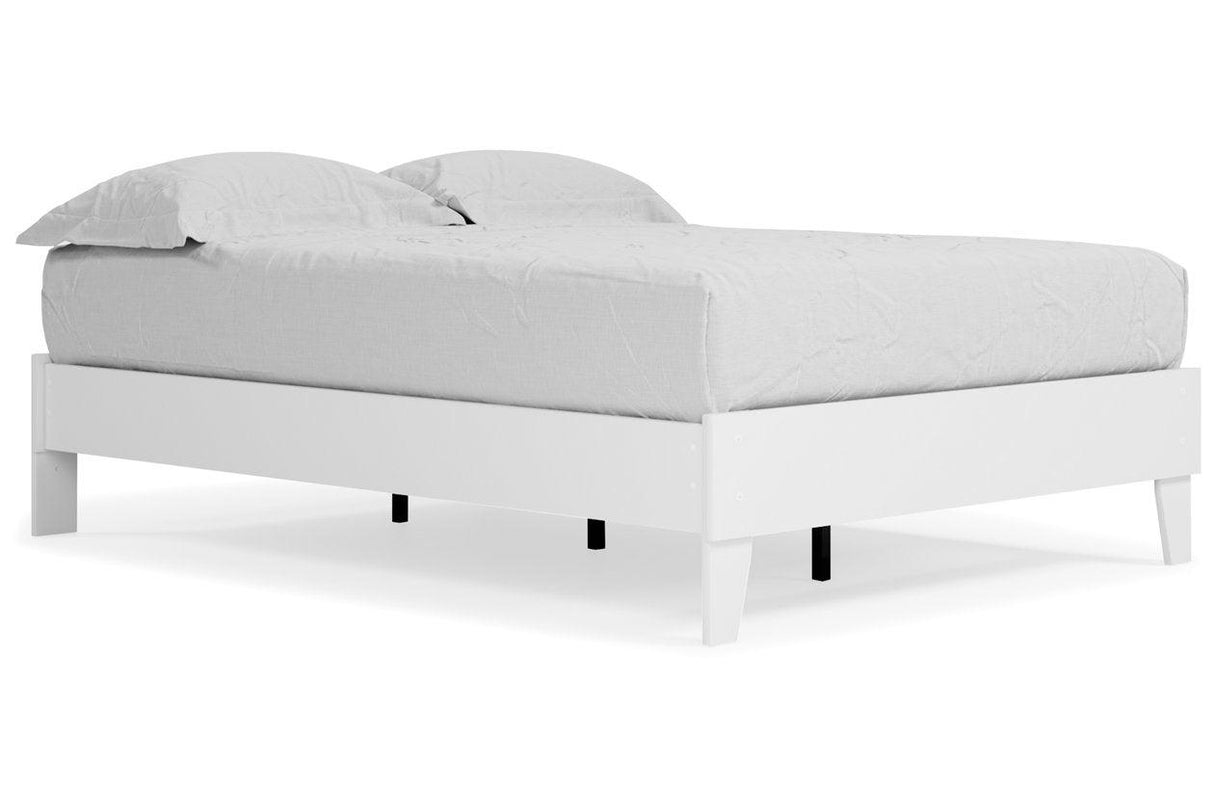 Piperton White Full Platform Bed by Ashley at Eve Furniture