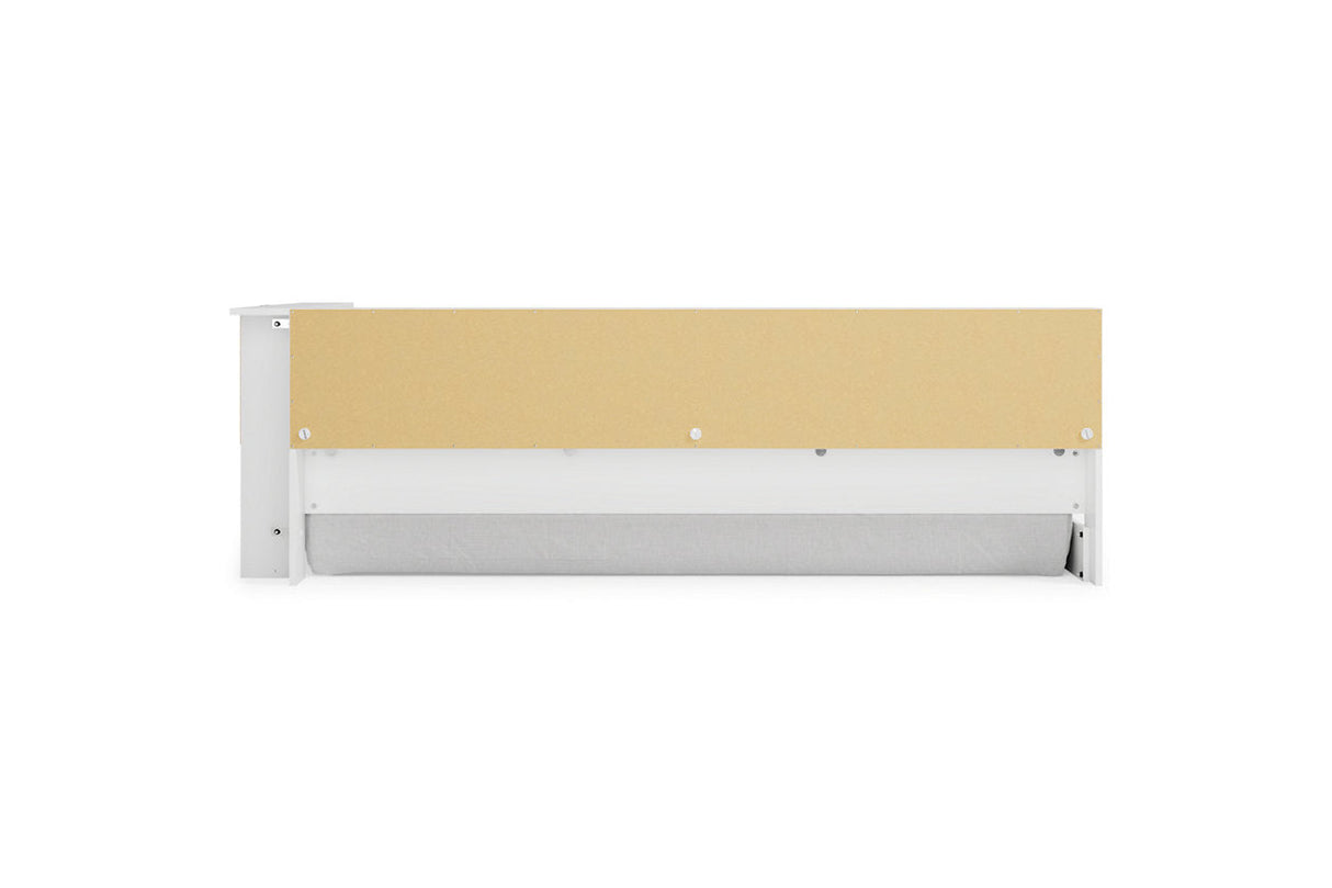 Piperton White Twin Bookcase Corner Storage Bed by Ashley at Eve Furniture