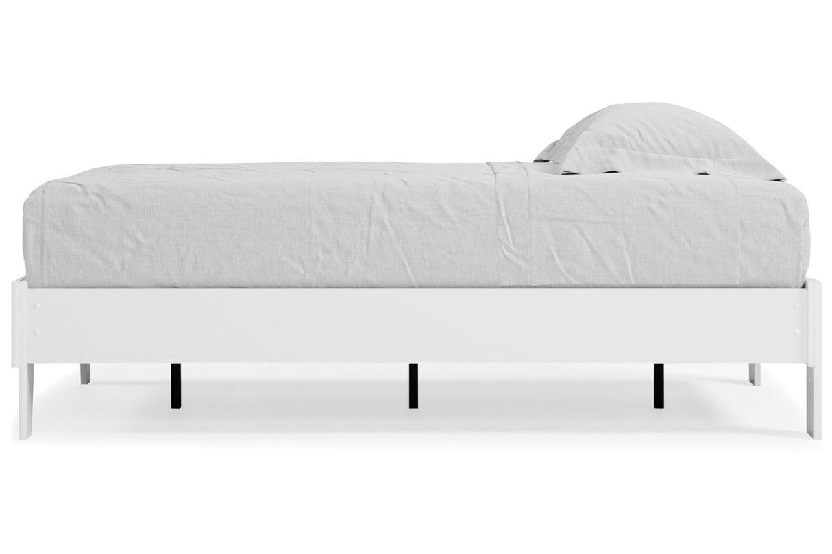 Piperton White Twin Platform Bed by Ashley at Eve Furniture