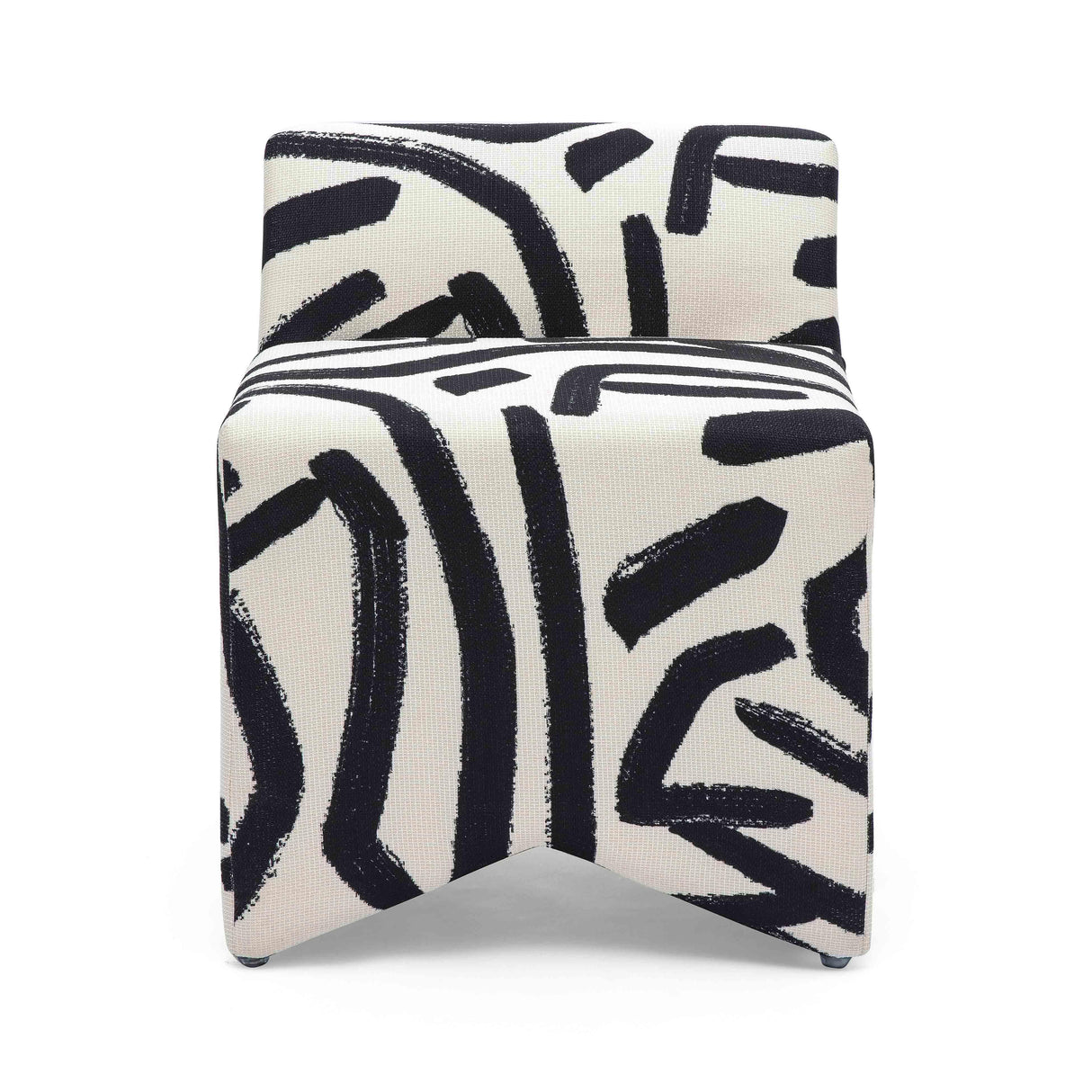 Pippa Black Brushstroke Print Stool by TOV Furniture at Eve Furniture