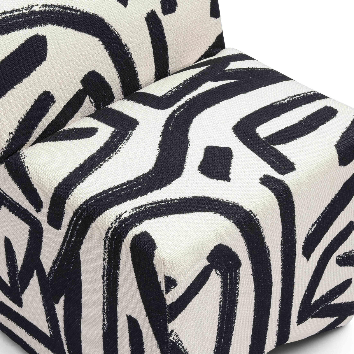 Pippa Black Brushstroke Print Stool by TOV Furniture at Eve Furniture