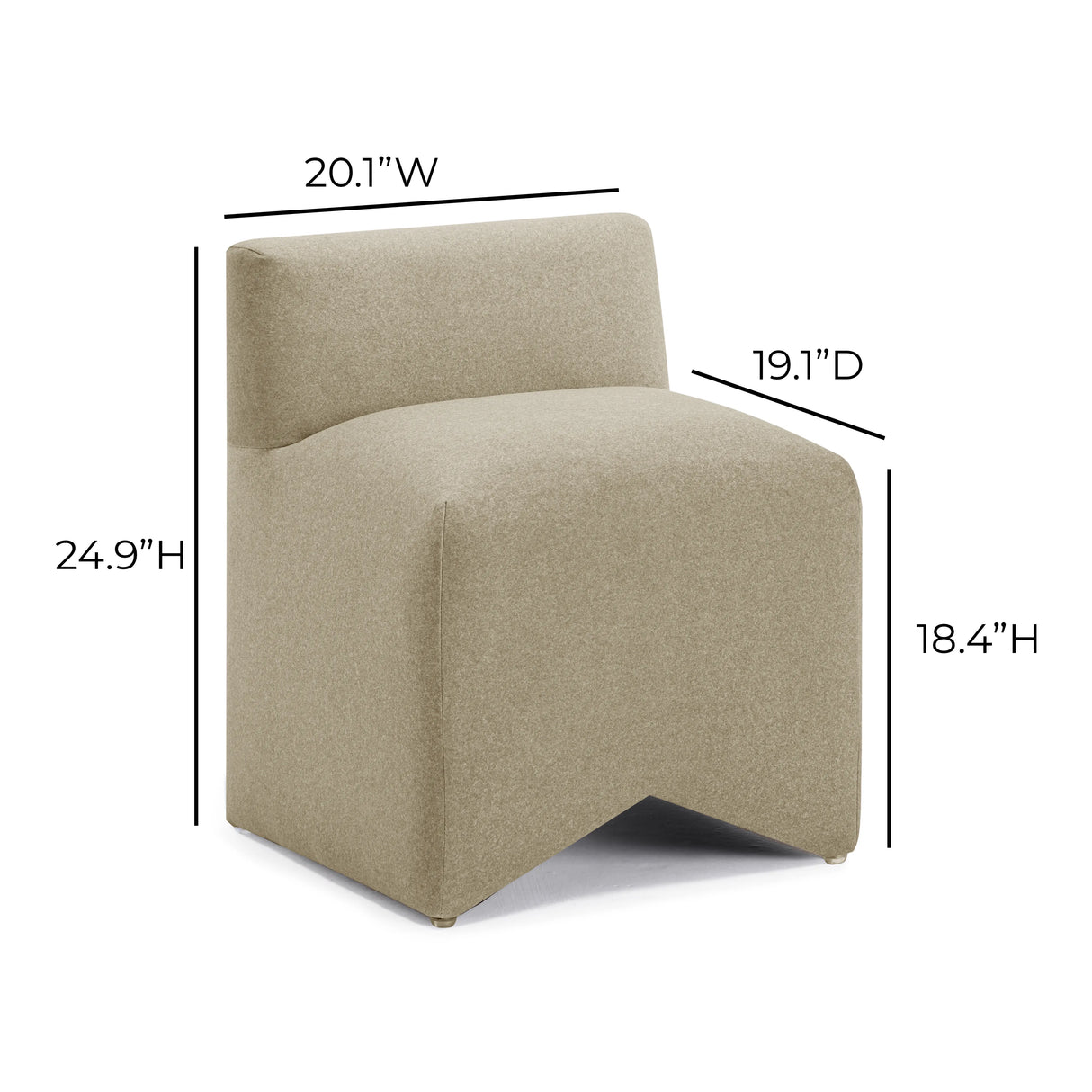 Pippa Taupe Vegan Mohair Accent Stool by TOV Furniture at Eve Furniture