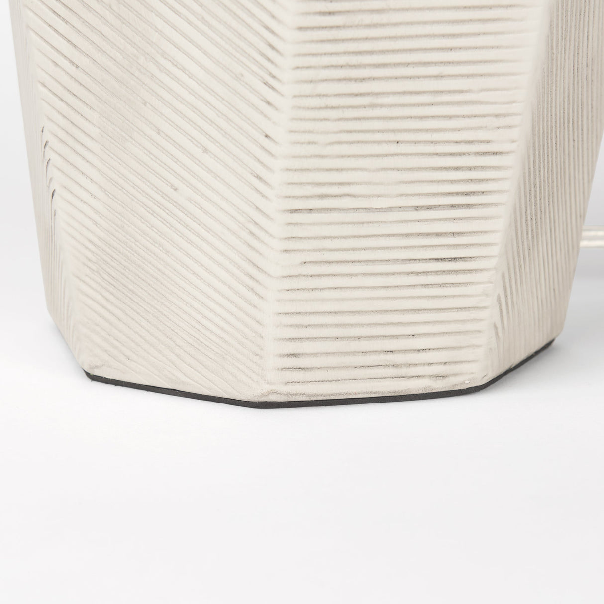 Piven White w/Antiqued Wash Textured Ceramic Table Lamp by Mercana at Eve Furniture