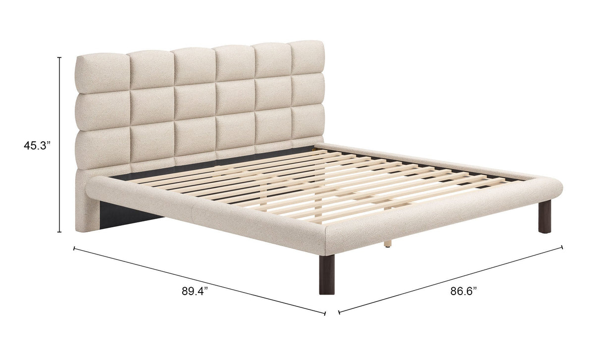 Placid Beige King Bed by Zuomod at Eve Furniture
